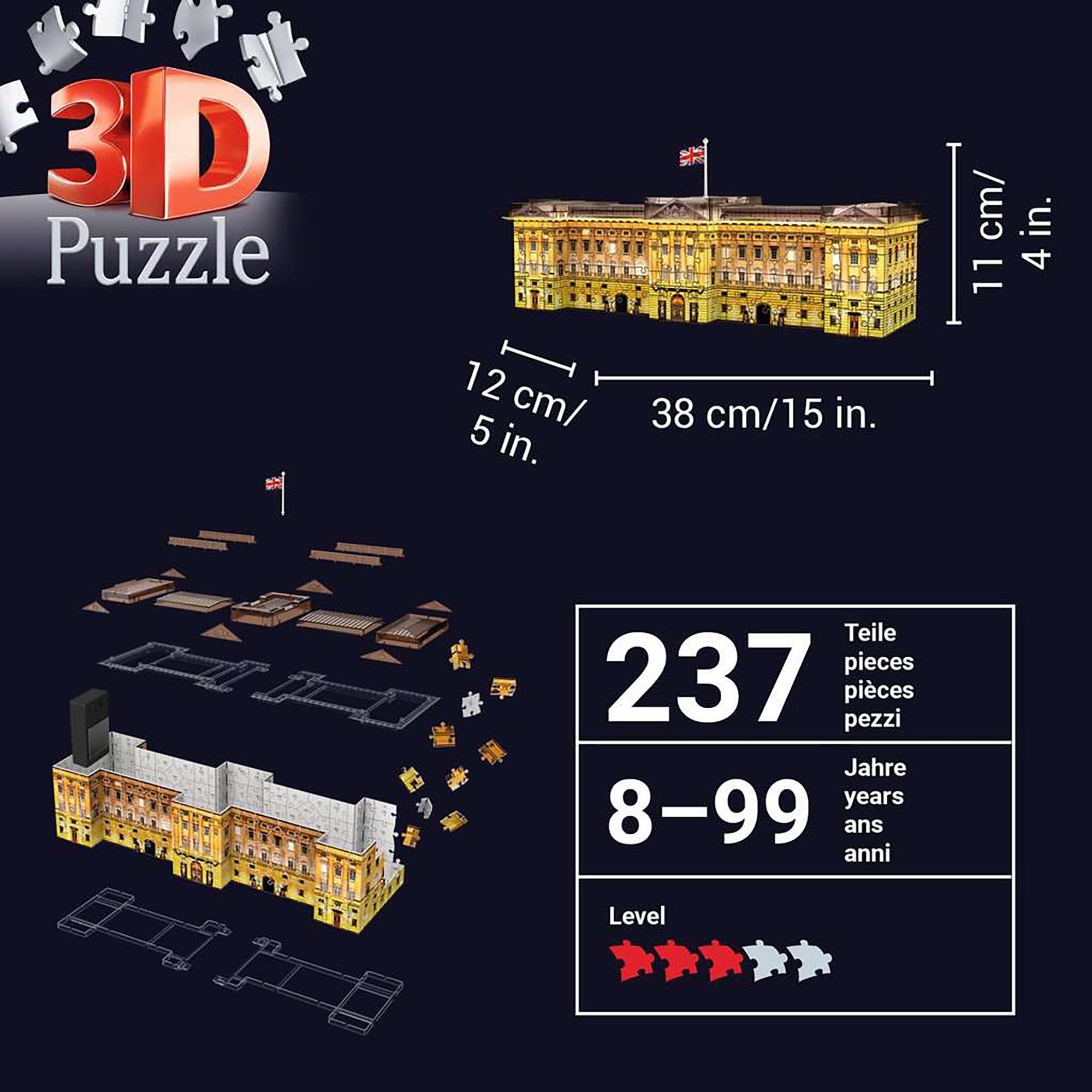 Ravensburger  3D Puzzle Buckingham Palace, Night Edition, 216 pezzi 