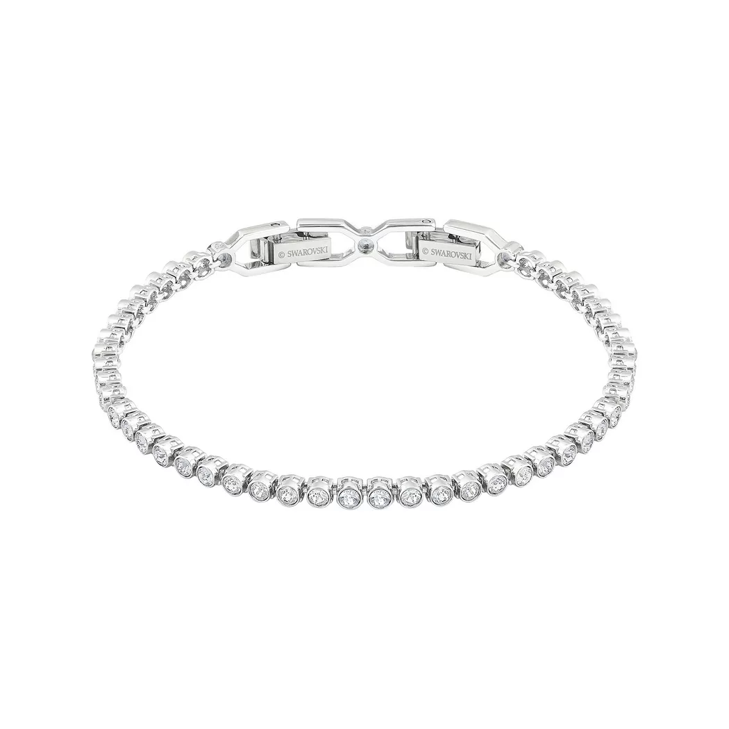 Tennisarmband SWAROVSKI "Imber Tennis Emily" Gr. M, silber (silberfarben, kristallweiß), Armbänder, Damen, M, Metall, Tennisarmband, mit Swarovski Kristall