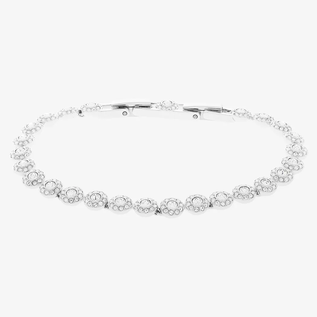 Armkette SWAROVSKI "Schmuck Geschenk Una Angelic Armband" Gr. M, silber (silberfarben, kristallweiß, kristallweiß), Armbänder, Damen, M, Metall, Armkette, mit Swarovski Kristall