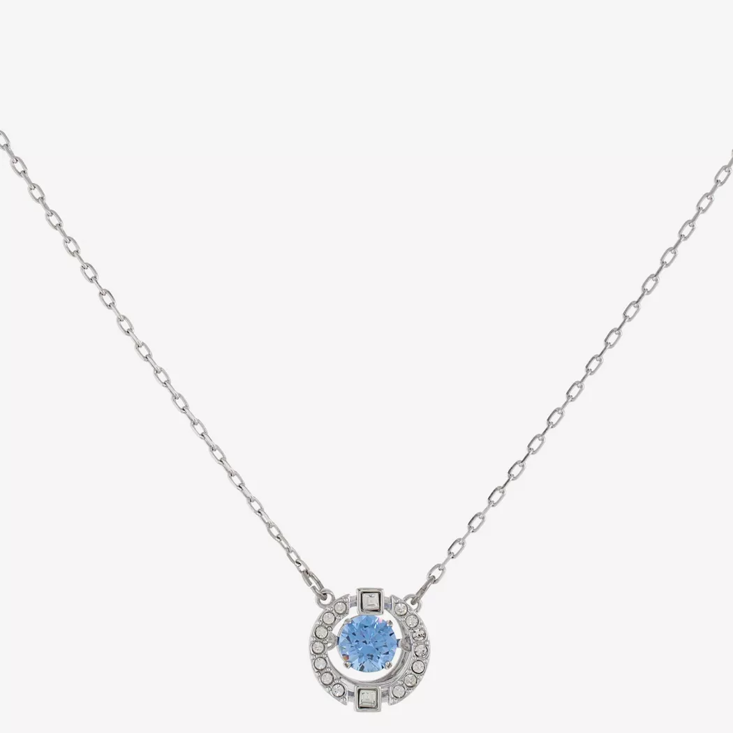 Kette mit Anhänger SWAROVSKI "Una Sparkling Dc", silber (metallfarben, kristallweiß), Halsketten, Damen, Metall, L: 43, mit Swarovski Kristall 2
