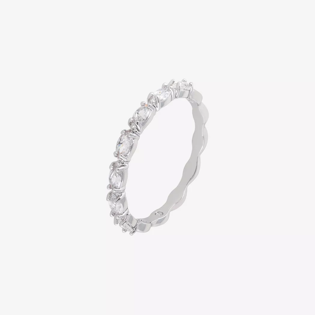 Swarovski - Ring mit Stein, Matrix, 58, Silberfarben