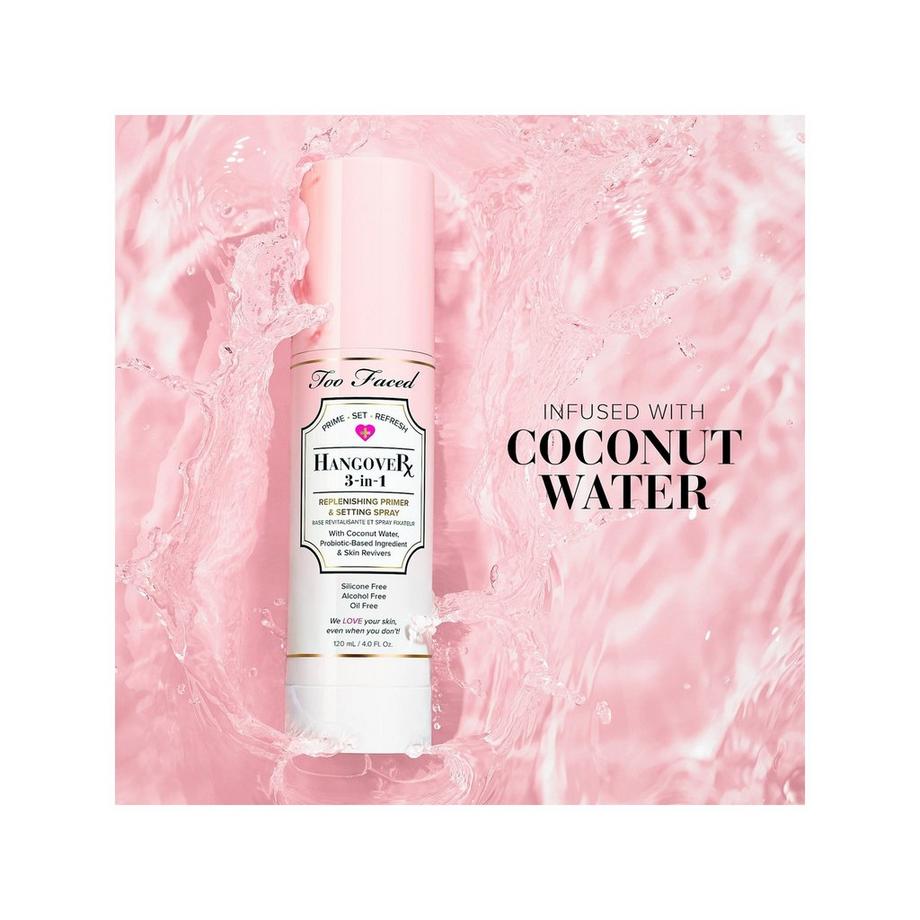 Too Faced Hangover 3-in-1 Spray - Base de teint Revitalisante et Spray fixateur 3-en-1  