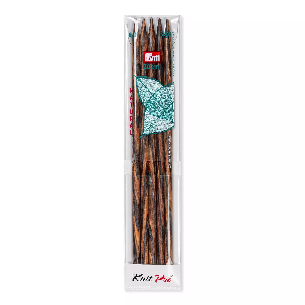 Prym Natural Sock Knitting Needles 20cm 6mm 2