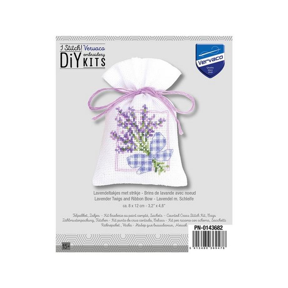 Vervaco Bustina alle erbe  Lavanda con fiocco, 8x12 cm 