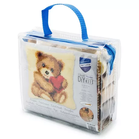 Vervaco Knüpfkissen Kit Baer mit Herz 
