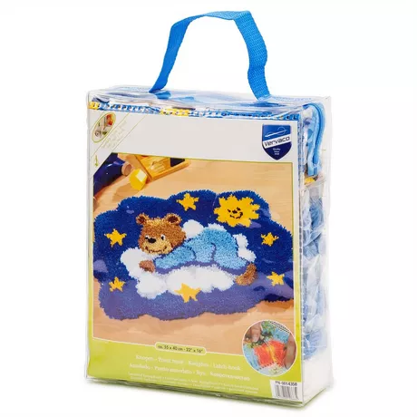 Vervaco Knüpfteppich Kit Baer Wolke Stern, 55x40 cm 