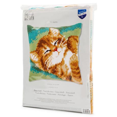 Vervaco Cuscino lavorato a punto croce Gatto 