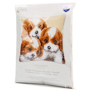  Coussin au point de croix Chiens 