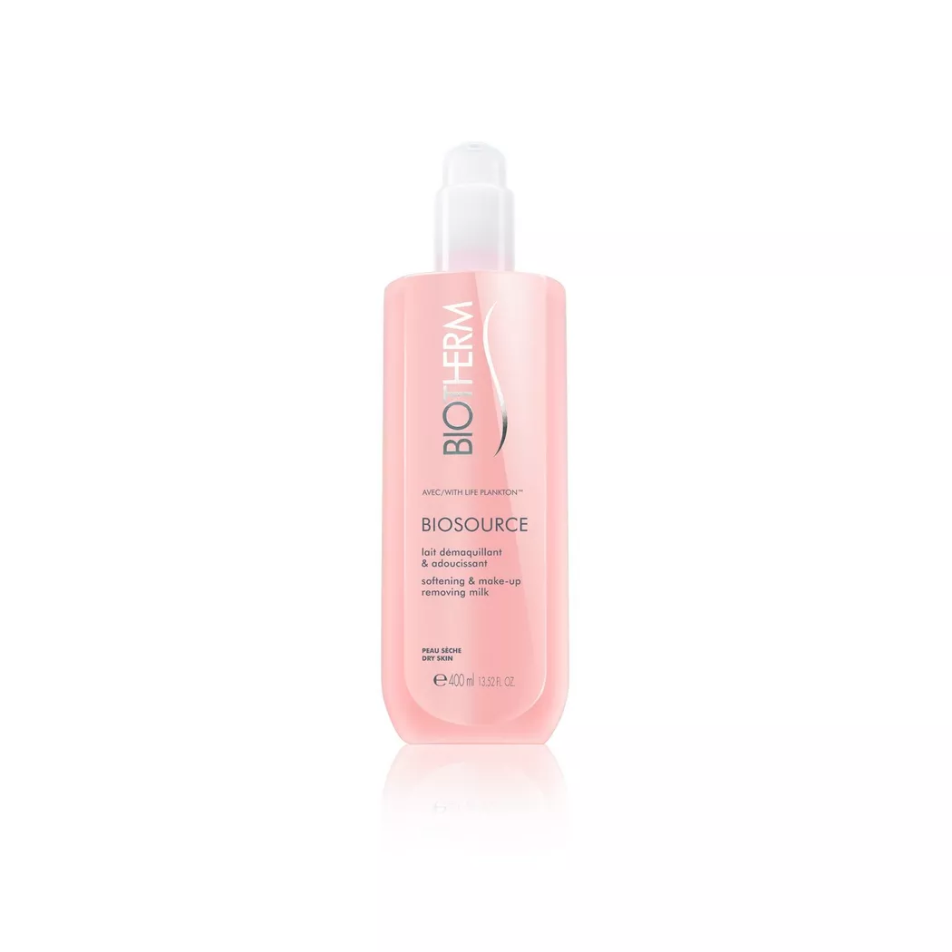 Biotherm Biosource Lait Démaquillant et Adoucissant - Peau Sèche 400 ml - Flacon-Pompe 400 ml