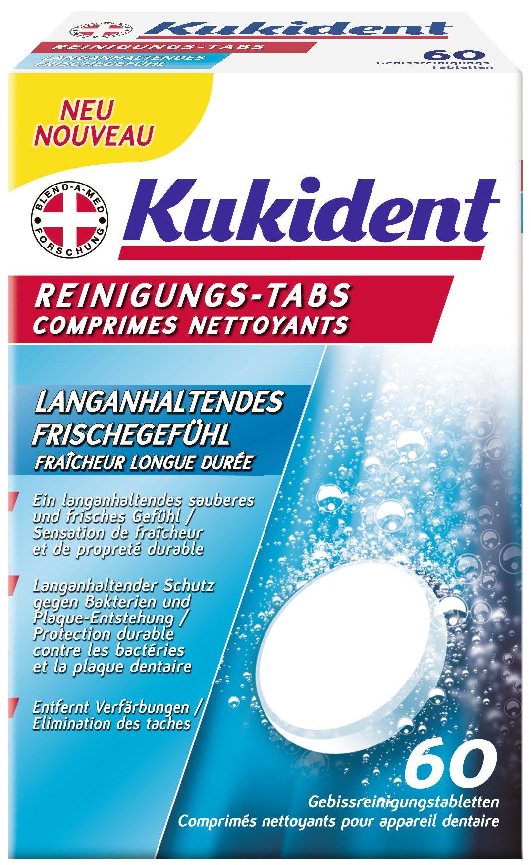 Image of Kukident KKD FRISCHGEFUEHL TABS 60STK Reinigungs-Tabs für langanhaltendes Frischegefühl - 60 pezzi