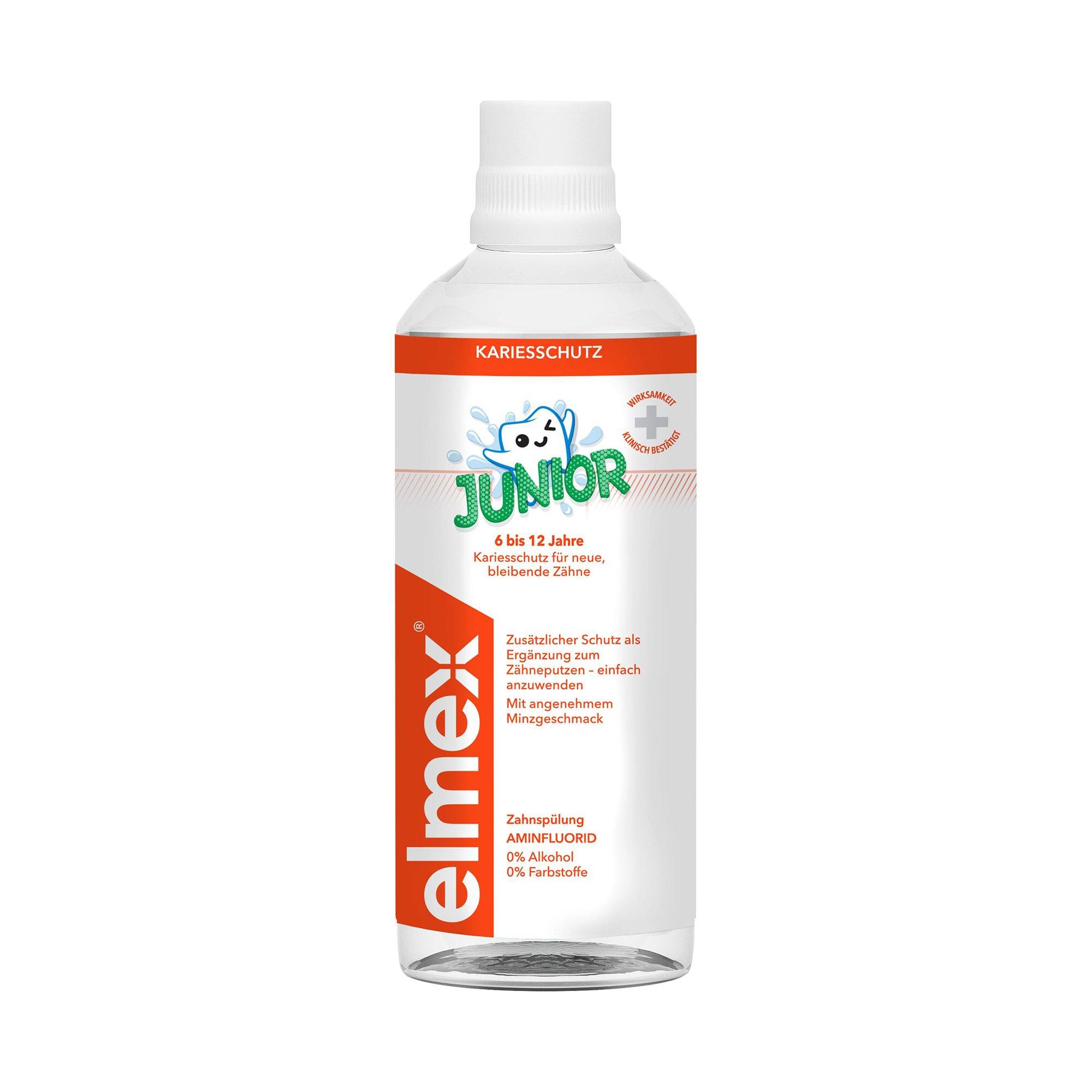 elmex  Junior 6-12 Jahre Mundspülung, Kariesschutz Für Die Neuen, Bleibenden Zähne 