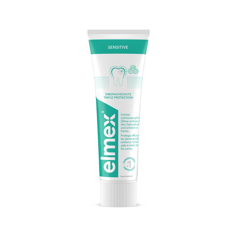 elmex SENSITIVE PLUS Sensitive Dentifricio Per Un'efficace Protezione Dalla Sensibilità Per 24 Ore Se Usato Due Volte Al Giorno 