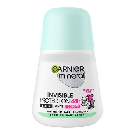 GARNIER Invisible Black/White Mineral Invisible Black, White & Colors Roll-on - Déodorant Anti-Transpirant, anti-tâches sur les textiles 