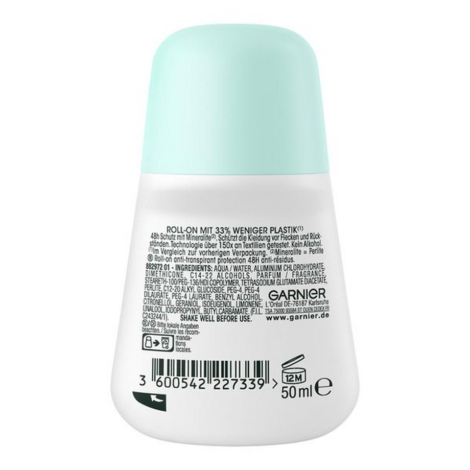 GARNIER Invisible Black/White Mineral Invisible Black, White & Colors Roll-on, Anti-Transpirant, mit Textil-Schutz 