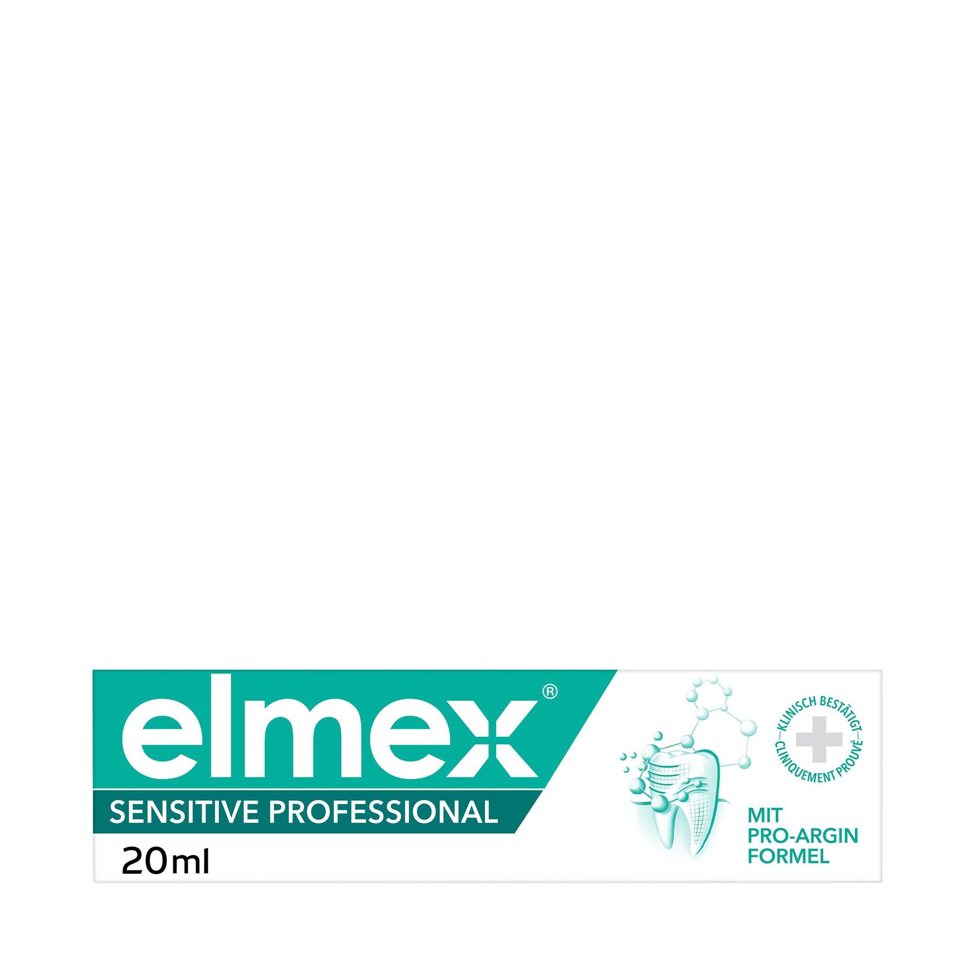 Image of elmex Sensitive Professional Sensitive Professional Zahnpasta, Schnelle Schmerzlinderung Bei Empfindlichen Zähnen, Reisegrösse - 20ml
