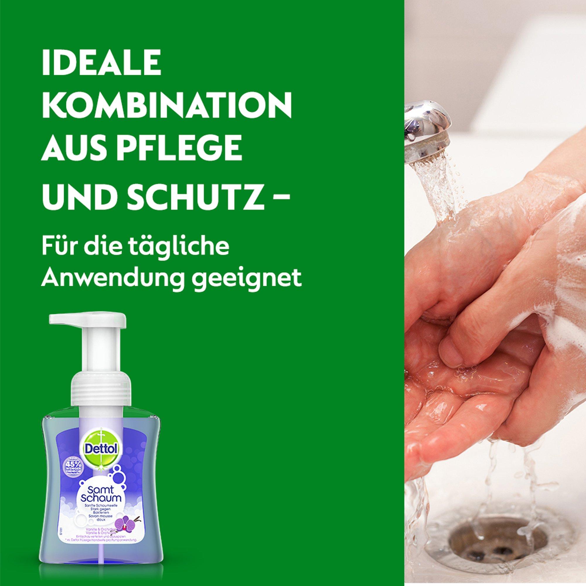 Dettol Samtschaum - Vanille & Orchidee Samtschaum Cremige Vanille & Orchidee Flüssigseife 