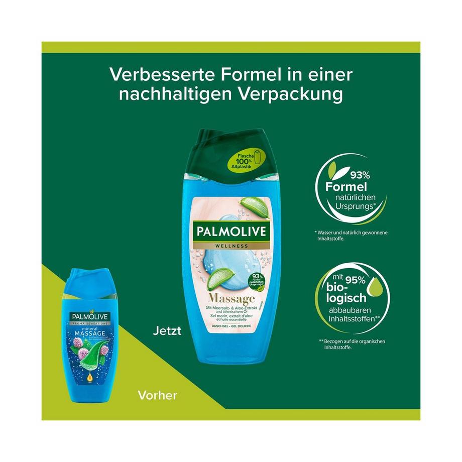 Palmolive Wellness Massage Wellness Massage Gel Douche, Aux Extraits De Sel Marin Et D'aloès Et Aux Huiles Essentielles 