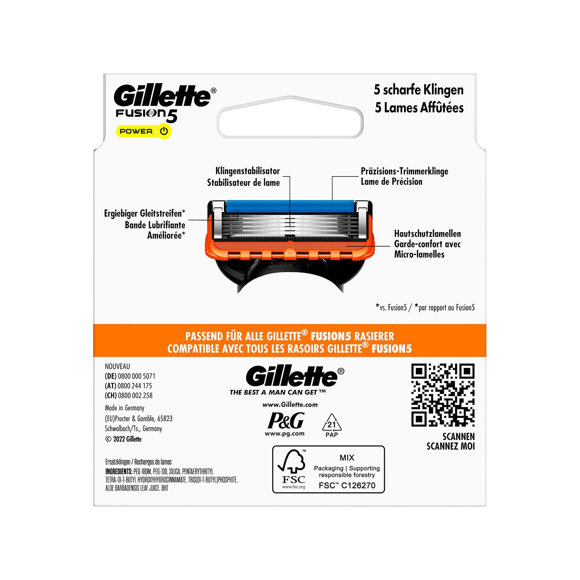 Gillette Fusion 5 Power Fusion Power Klingen 