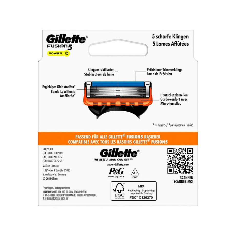 Gillette Fusion 5 Power Fusion Power Klingen 