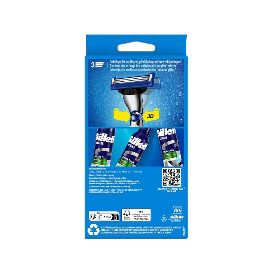 Gillette Mach3 Turbo 3D Mach3 Rasoio Turbo + 1 lametta 