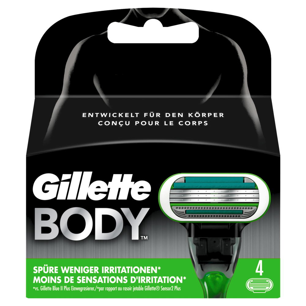 Image of Gillette Body Systemklingen, Körperrasur - 4 pezzi