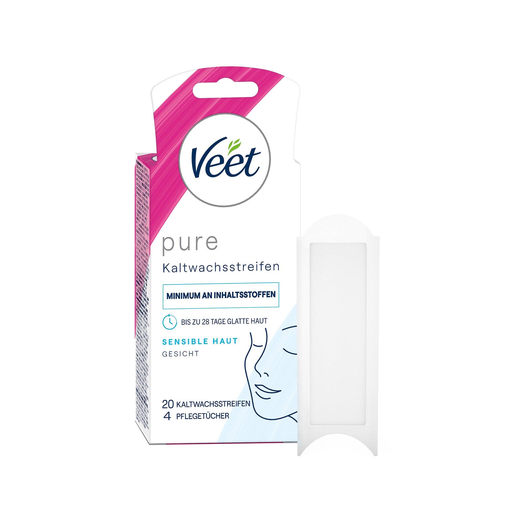 Veet Pure - Sensible Haut - Gesicht Des bandes de cire froide pour le visage 