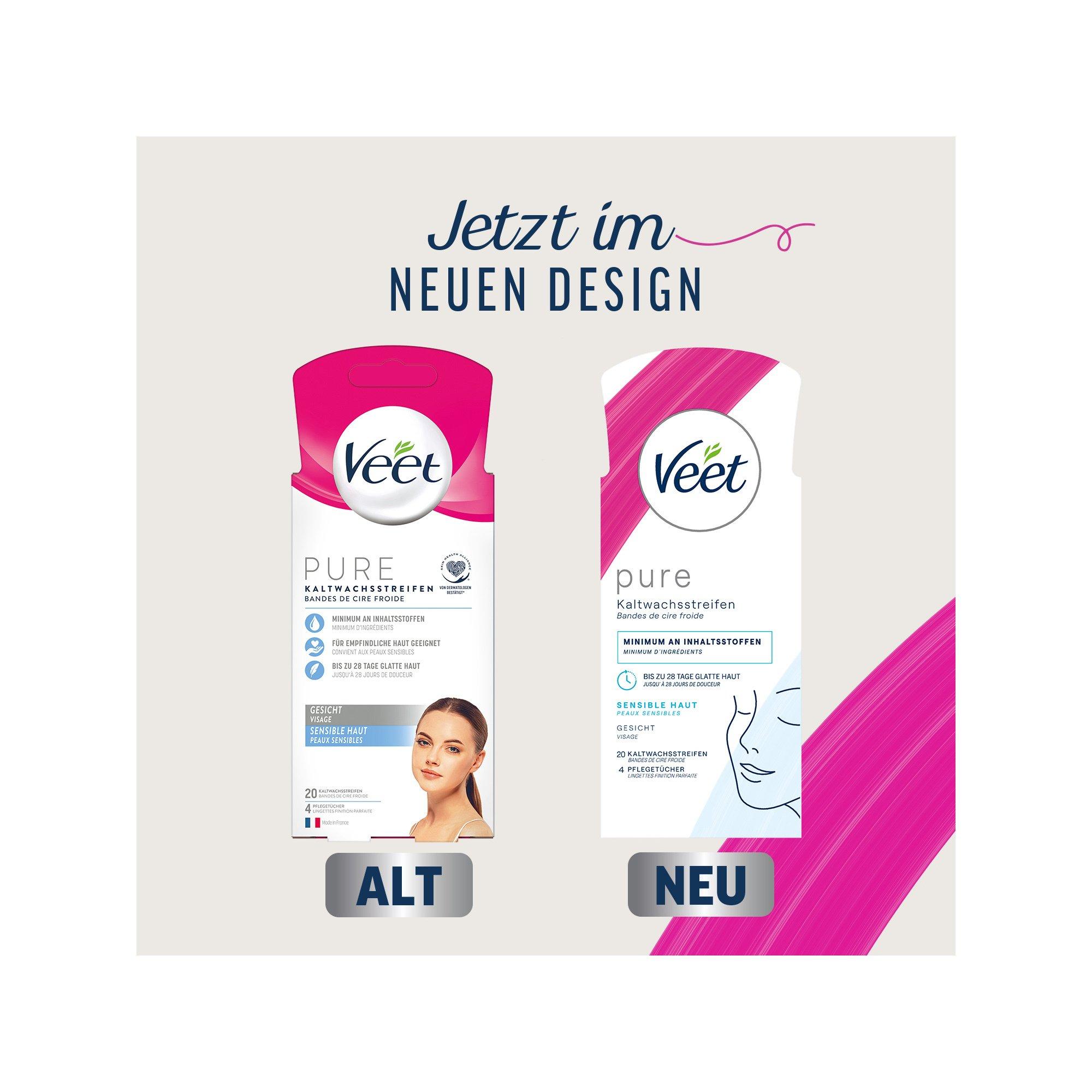 Veet Pure - Sensible Haut - Gesicht Des bandes de cire froide pour le visage 