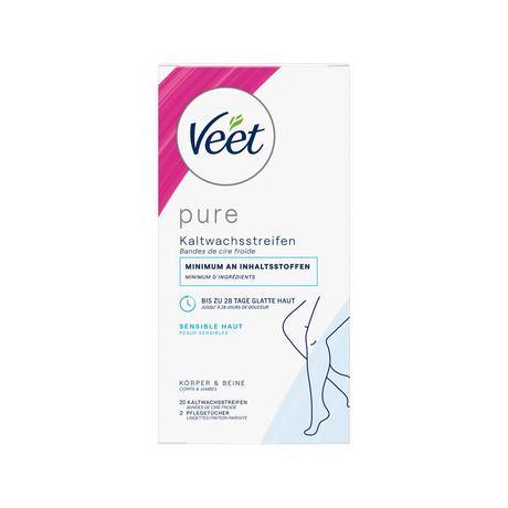 Veet Pure - Sensible Haut - Körper & Beine Bandes de Cire Froide Hair Minimizer - Peaux Sensibles  