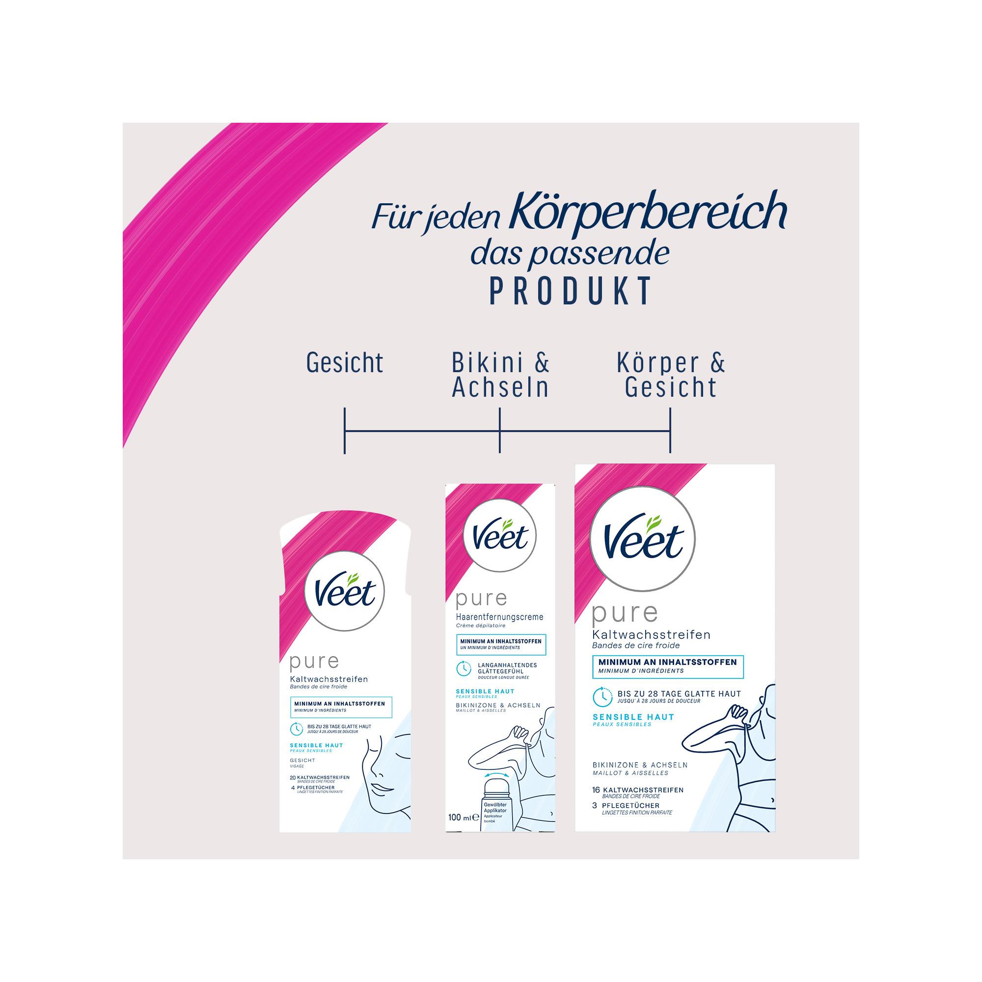 Veet Pure - Sensible Haut - Körper & Beine Kaltwachsstreifen sensitive Haut Körper 