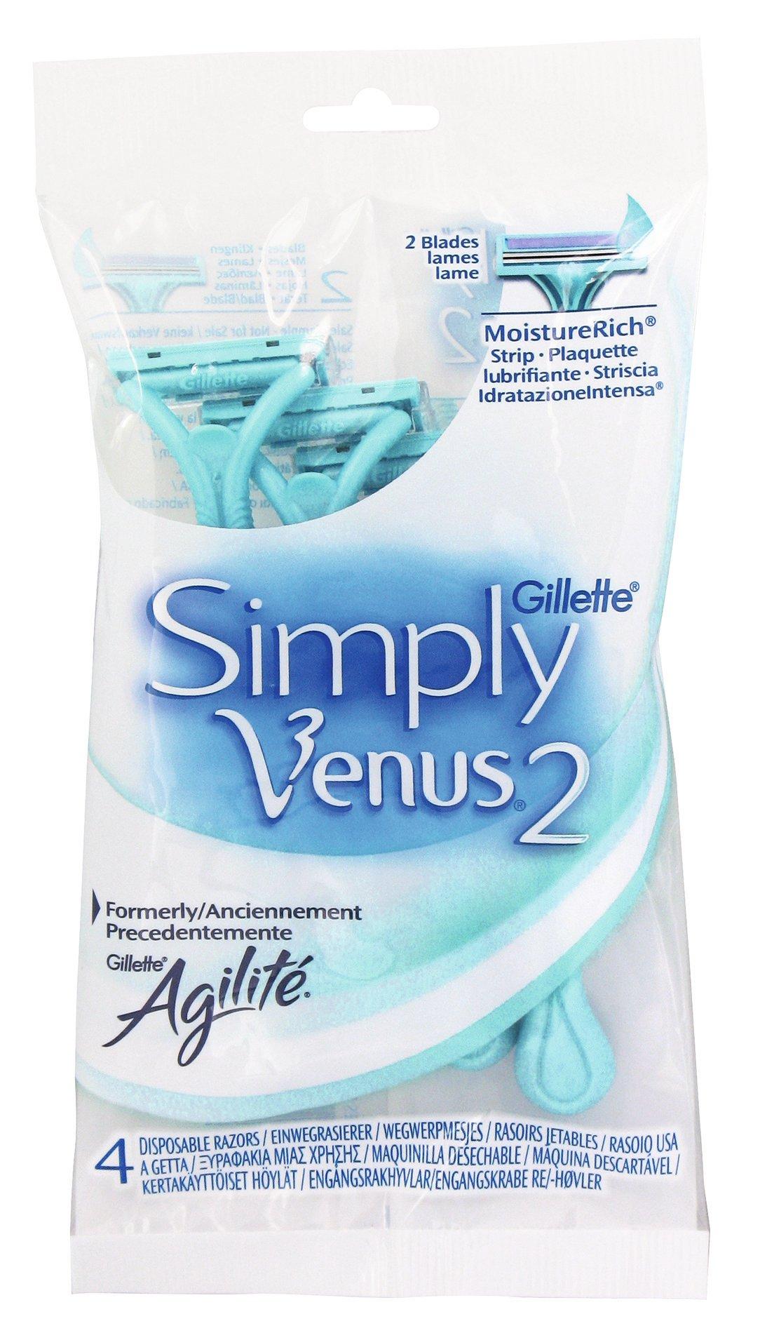 Image of Gillette Venus Simply Venus 2 Einwegrasierer - 4 pezzi