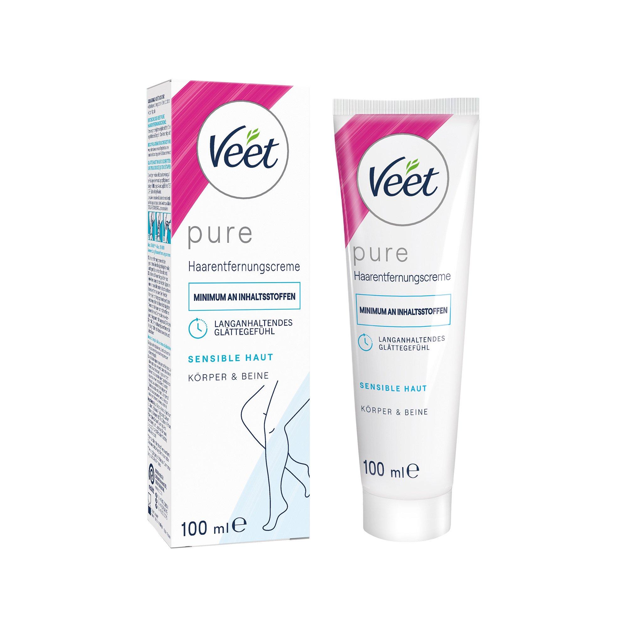 Image of Veet Pure - Sensible Haut - Körper & Beine Haarentfernungscreme Sensible Haut - 100 ml