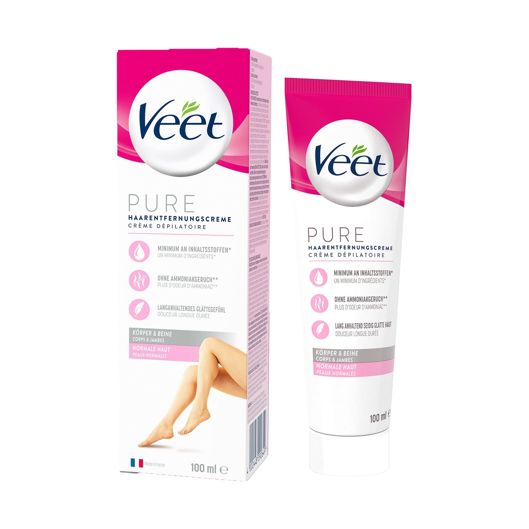 Image of Veet Pure - Normale Haut - Körper & Beine Haarentfernungscreme Normale Haut - 100 ml