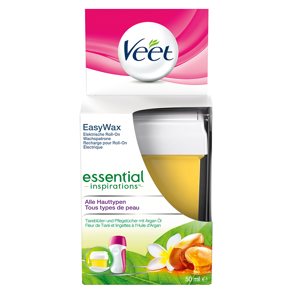 Veet Eas-Wax Nachfüllpatrone Easy Wax Roll-On Électrique Recharge de Cire Jambes & Bras pour Peaux Sensibles 