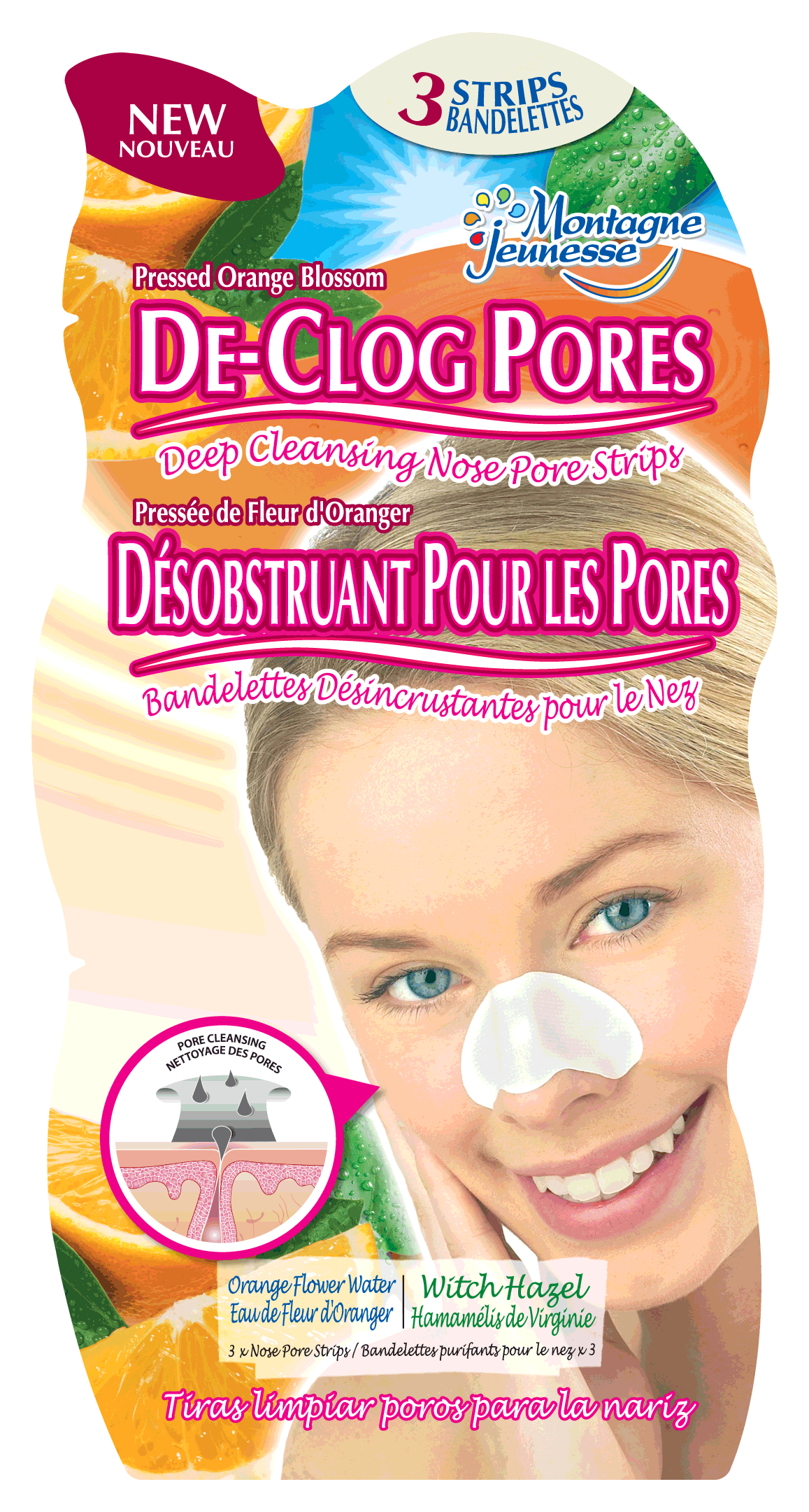 Image of Montagne Jeunesse De-Clog Pores Nasenstrips - 3 pezzi