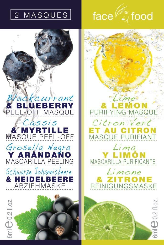 Image of Montagne Jeunesse Face Food, Maske Heidelbeer+Zitrone - 2X6ML