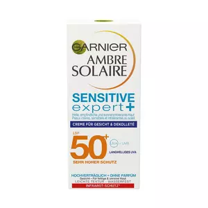 Ambre Solaire Sensitive expert+ Visage Crème protectrice FPS 50+