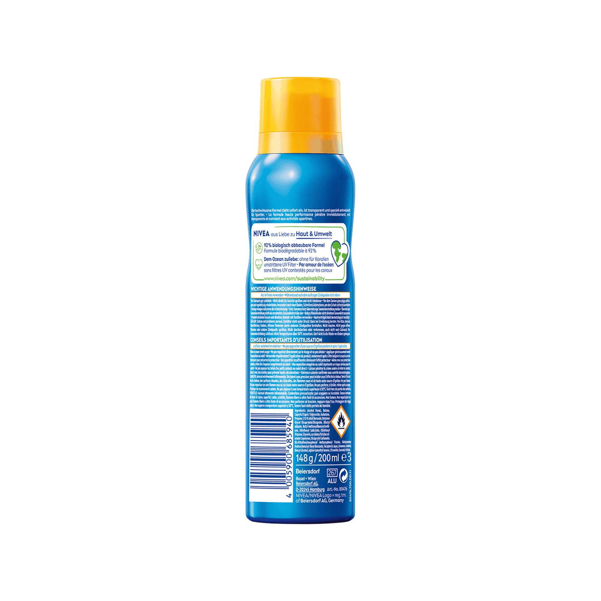 NIVEA SUN Sun Dry Protect & Refresh Sprühnebel LSF 30 UV Dry Protect Sport Sprühnebel LSF 30 