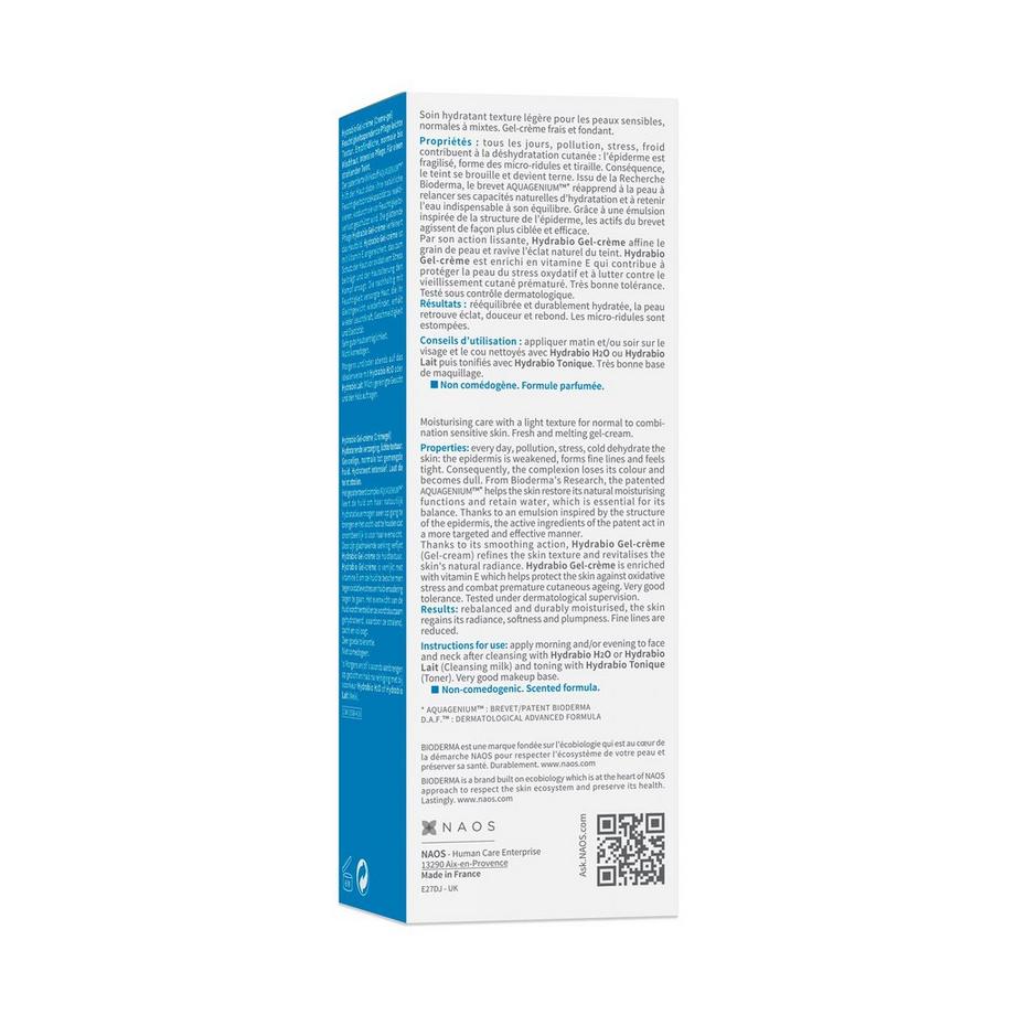 BIODERMA  Hydrabio Gel-Crème, Leichte Feuchtigkeitspflege 