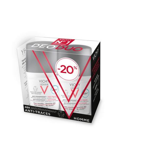 VICHY  Homme Déo Anti-Traces 48h Roll-On, Duo 