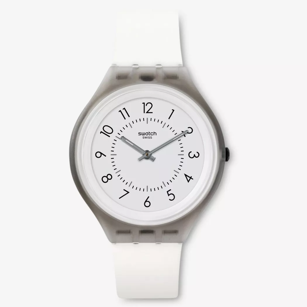 Swatch - Analoguhr, Skin, 40mm, Weiss