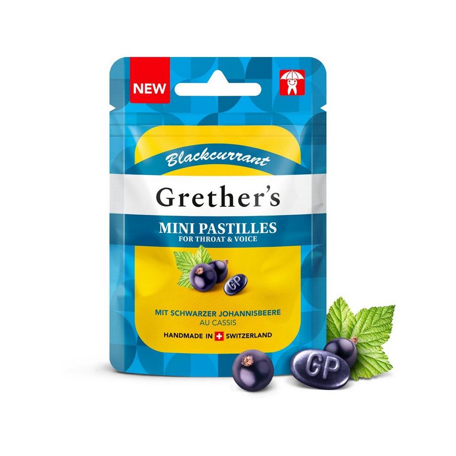 Grether Pastillen  Blackcurrant, sans sucre 
