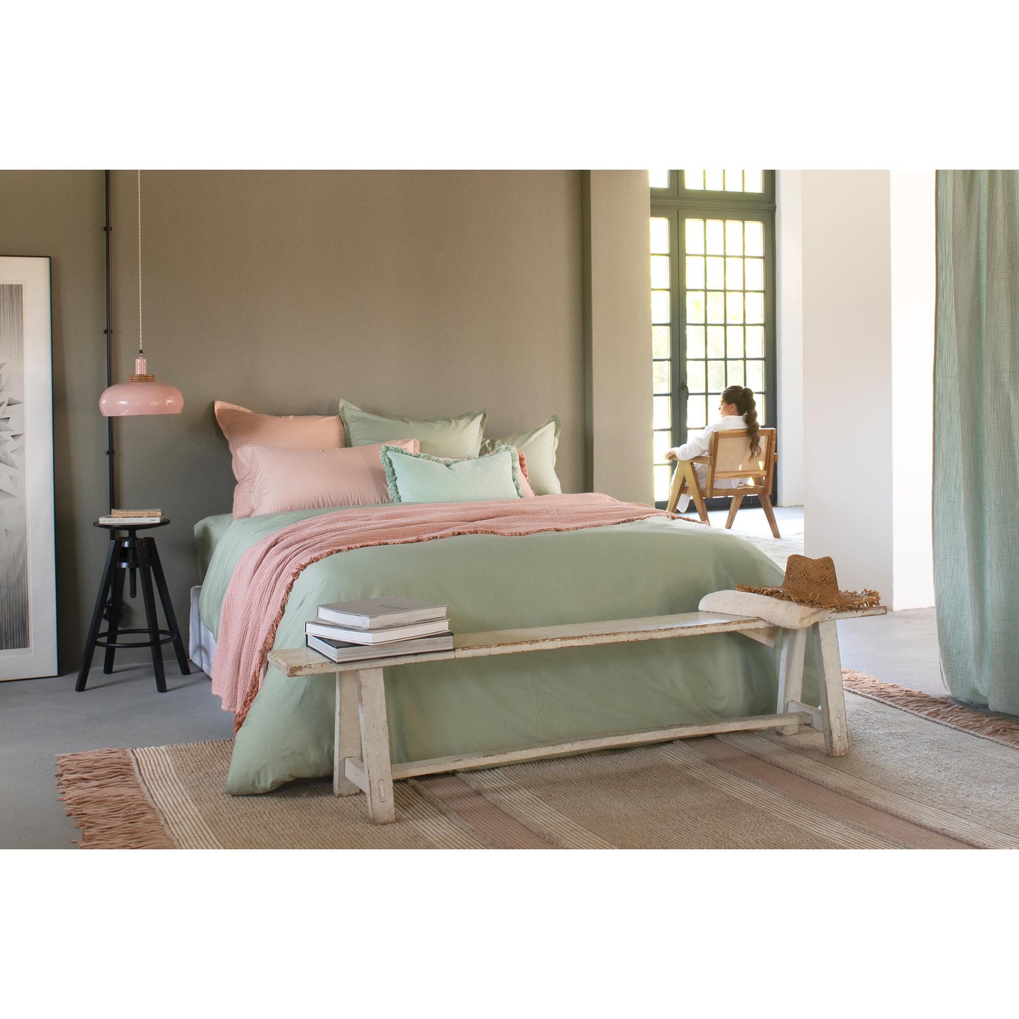 Olivier Desforges Alcove Kaki Floreale Percale Federa del cuscino  