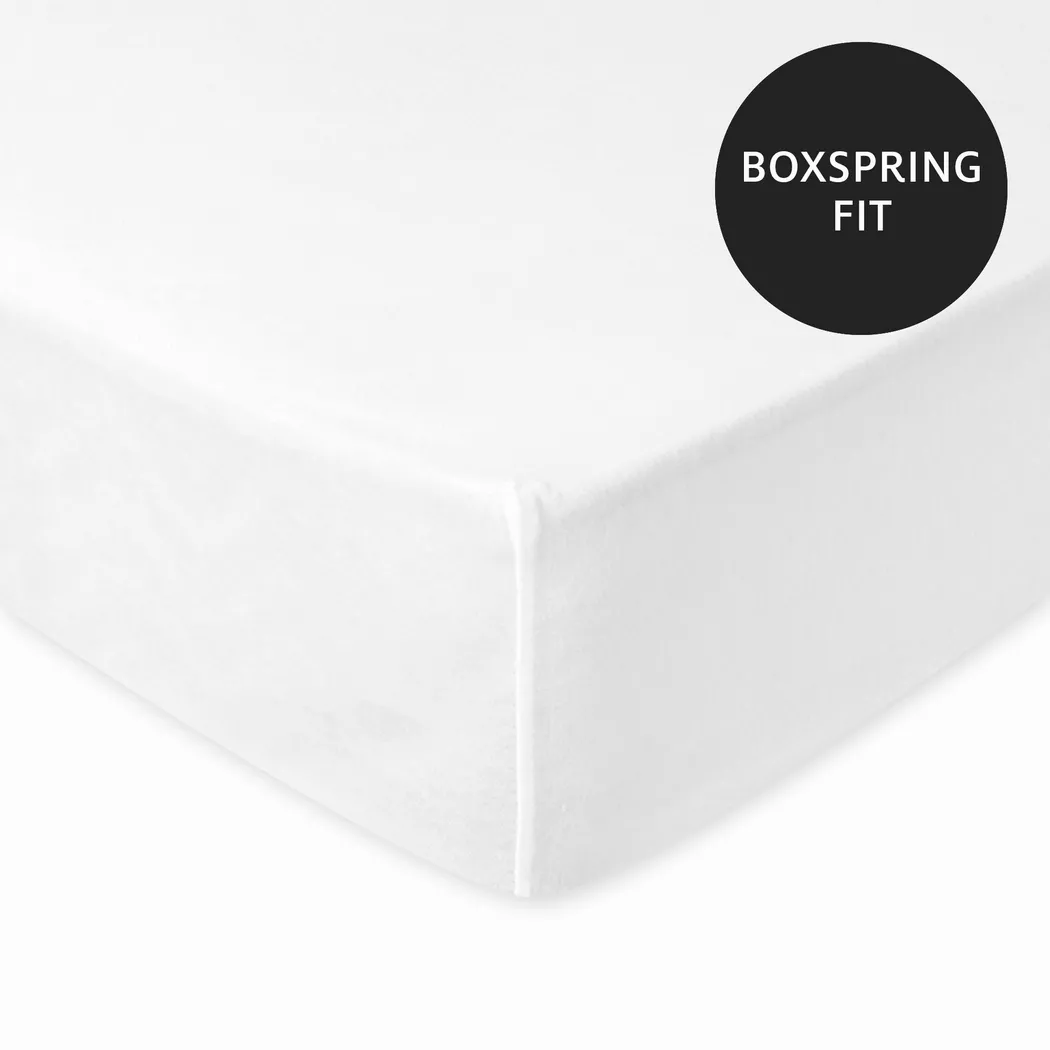 Manor Super Stretch Fitted Sheet White 180-200 x 200-220 x 35