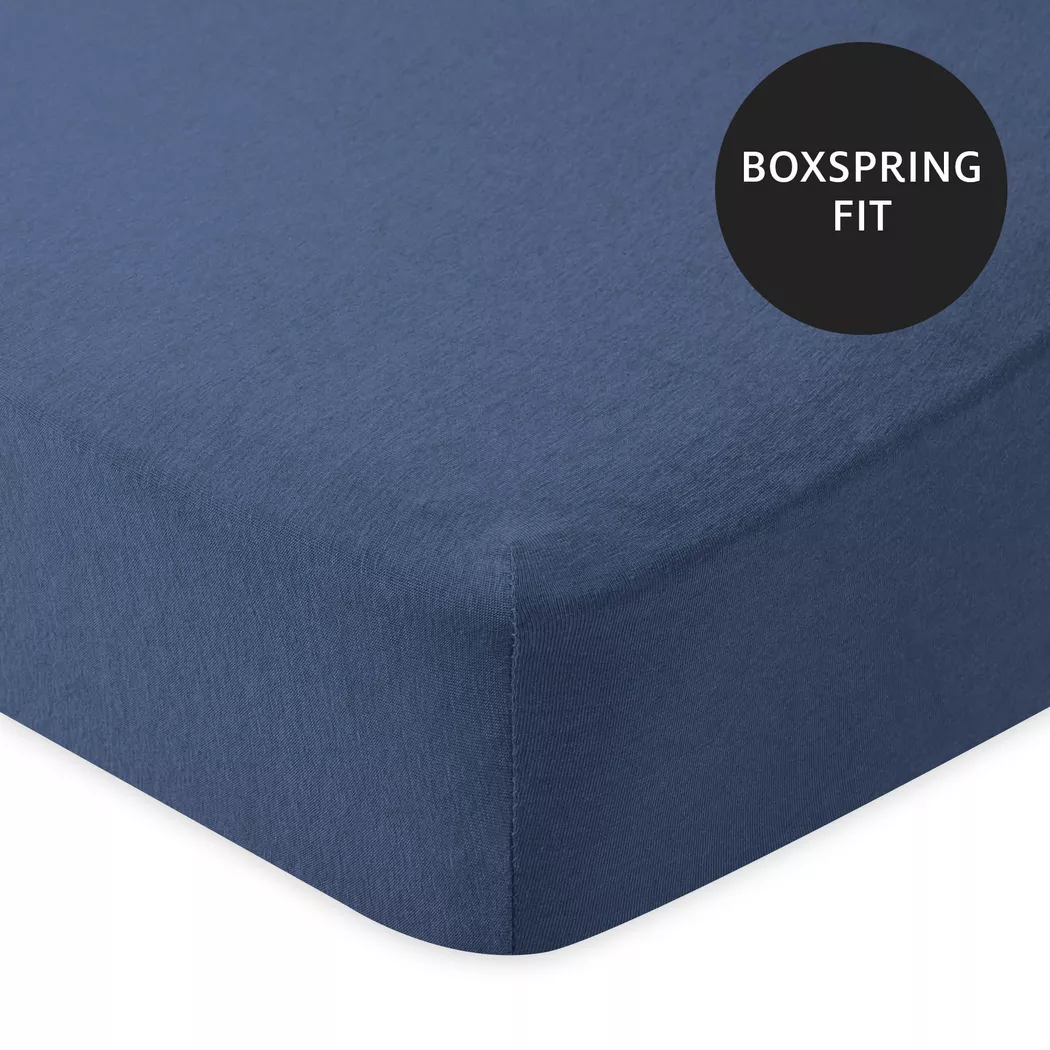 Manor - Fixleintuch, Super Stretch Jersey Fixleintuch, 90-100 x 200-220 x 22, Blau Denim