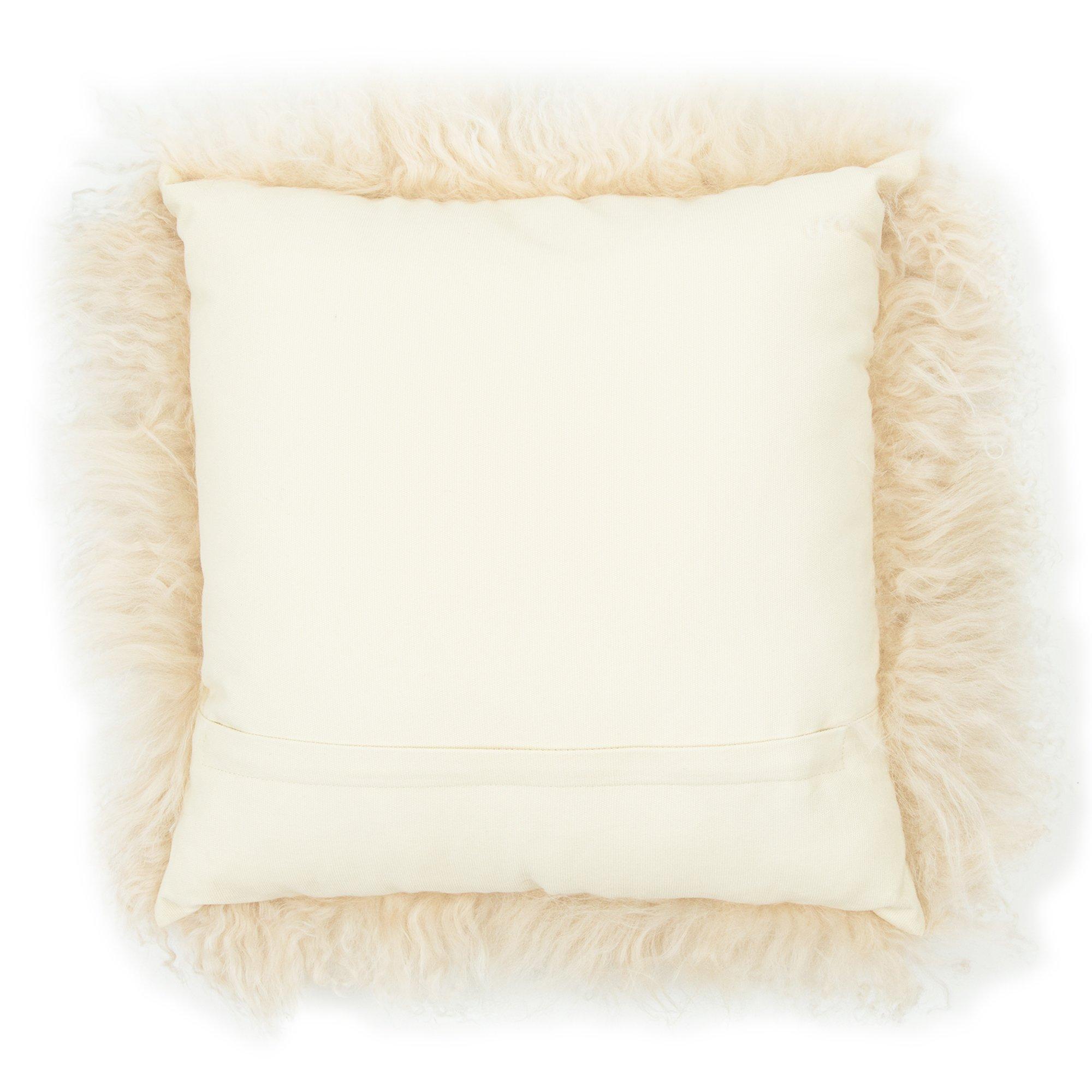 Warm & Comfy Cuscino di pelle di pecora Tibet Ecru