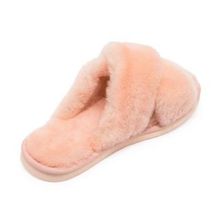 Warm & Comfy Pelle di pecora Slippers Cross 