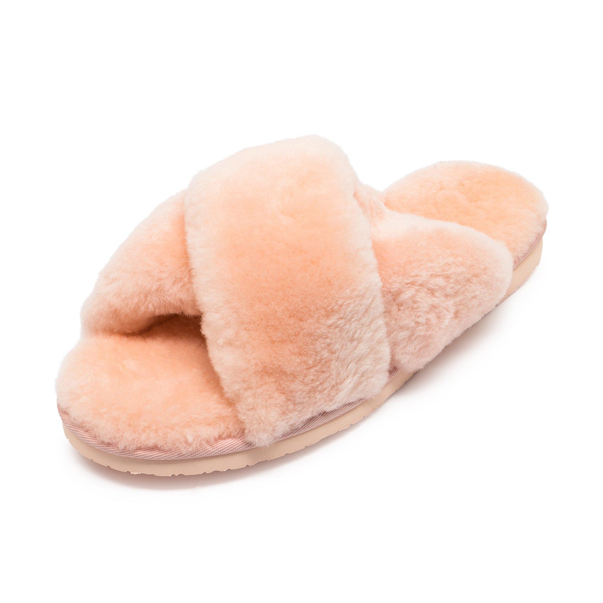 Image of Warm & Comfy Schaffell Slippers Cross - L