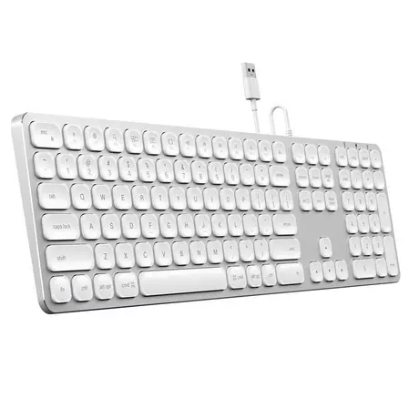 SATECHI USB Keyboard Tastatur mit Kabel Silber