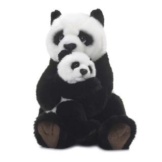 WWF  Panda avec bébé peluche, 28 cm 