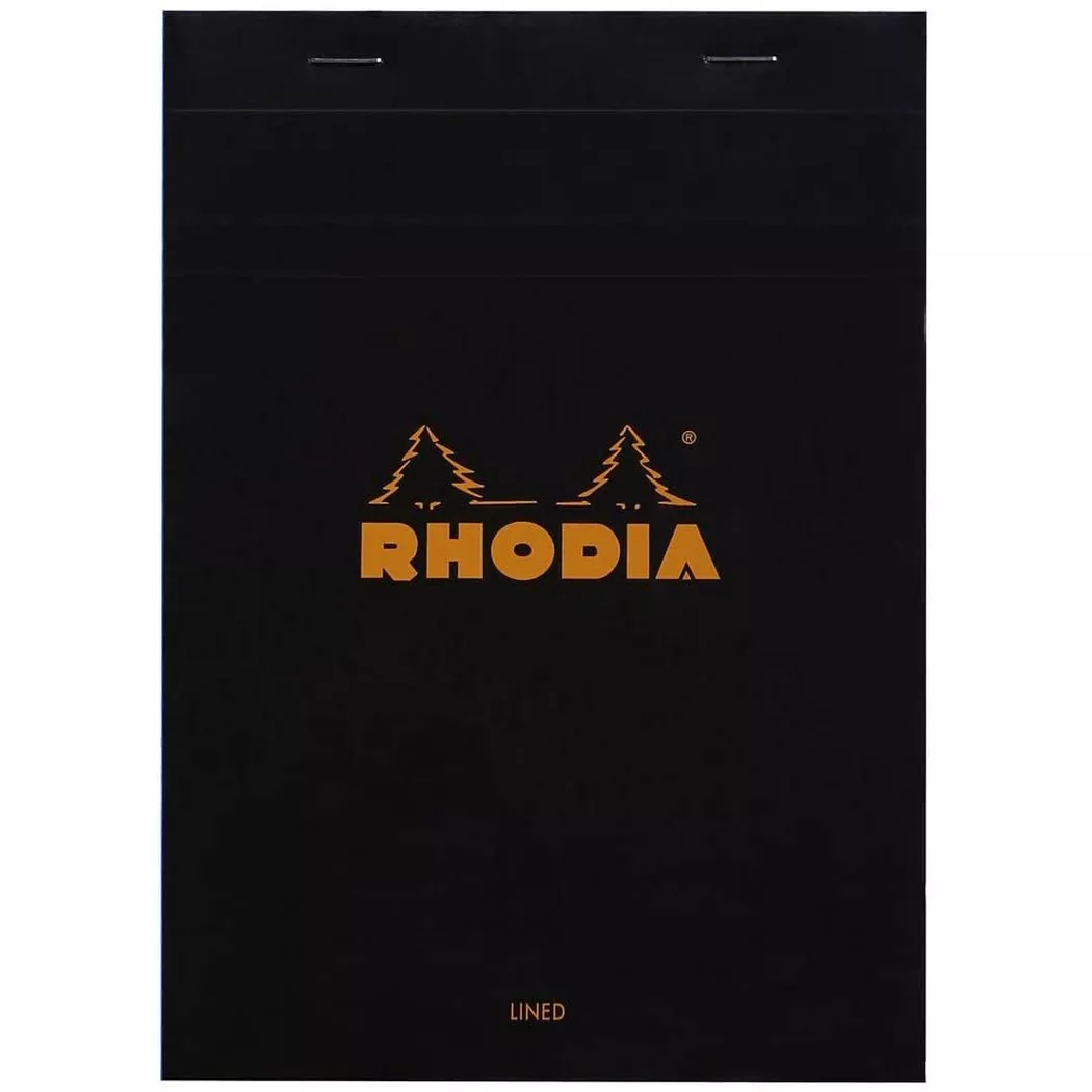 Rhodia Black Stapled Pad 80 Sheets A5 Lined and Margin, none